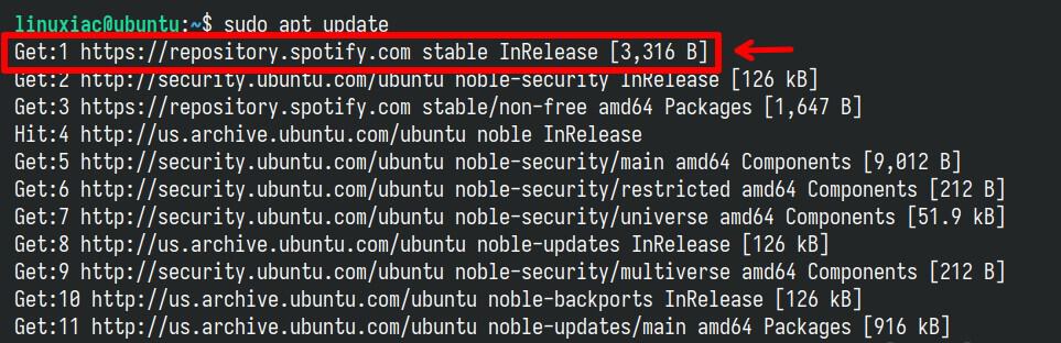 Updating Ubuntu’s repositories index.