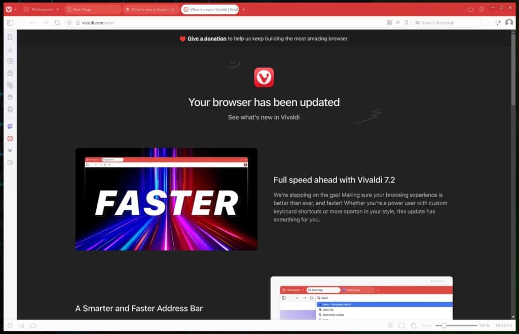 Vivaldi Browser 7.2