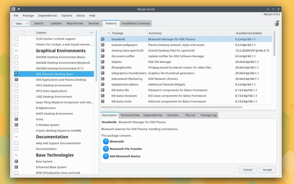 openSUSE's new package manager GUI frontend, Myrlyn.