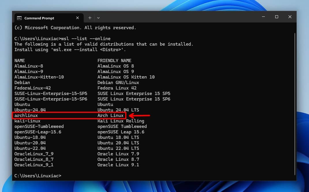 Arch Linux Officially Arrives on Windows Subsystem for Linux