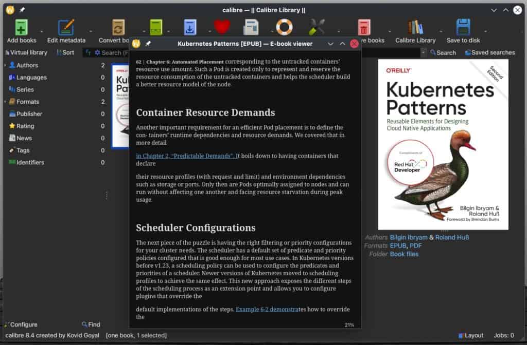 Calibre 8.4 E-book manager