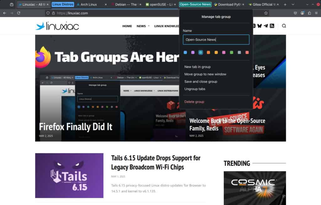 Firefox Tab Groups