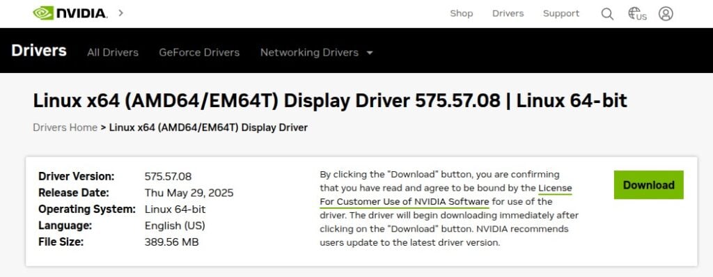 NVIDIA 575.57.08 Linux Display Driver