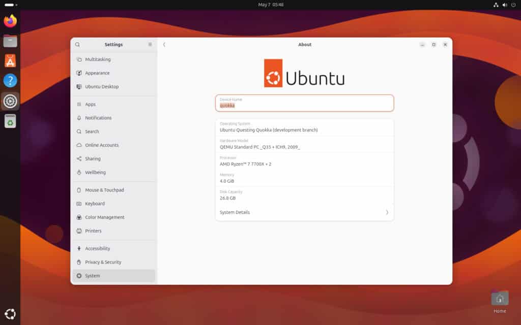 Ubuntu 25.10 'Questing Quokka' (development branch)