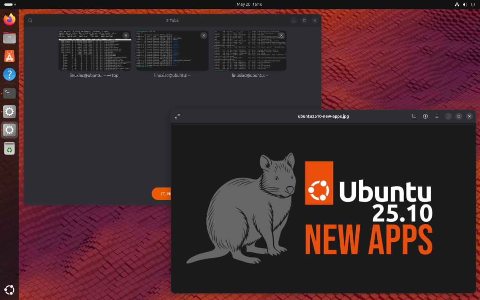 Ubuntu 25.10 Brings Loupe and Ptyxis as Default Applications