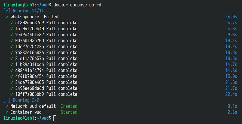 Deploying What's Up Docker with Docker Compose.