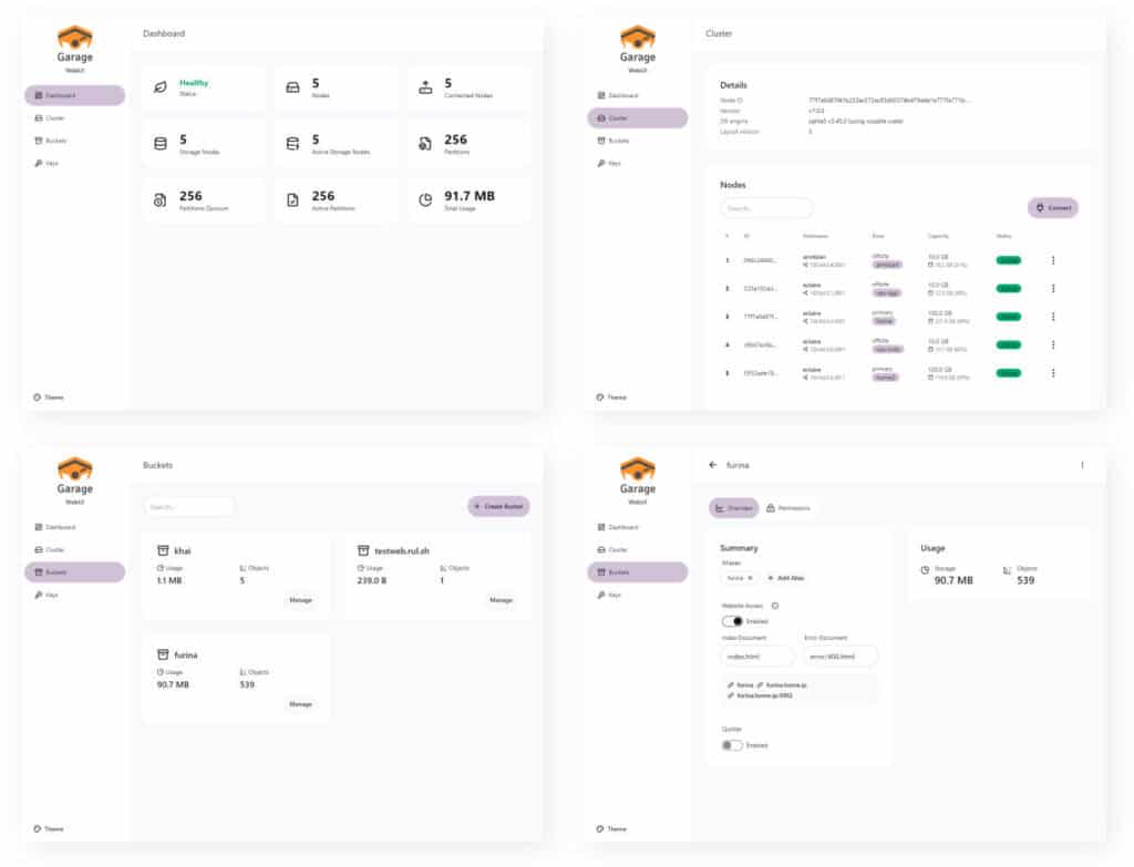 Garage Web UI