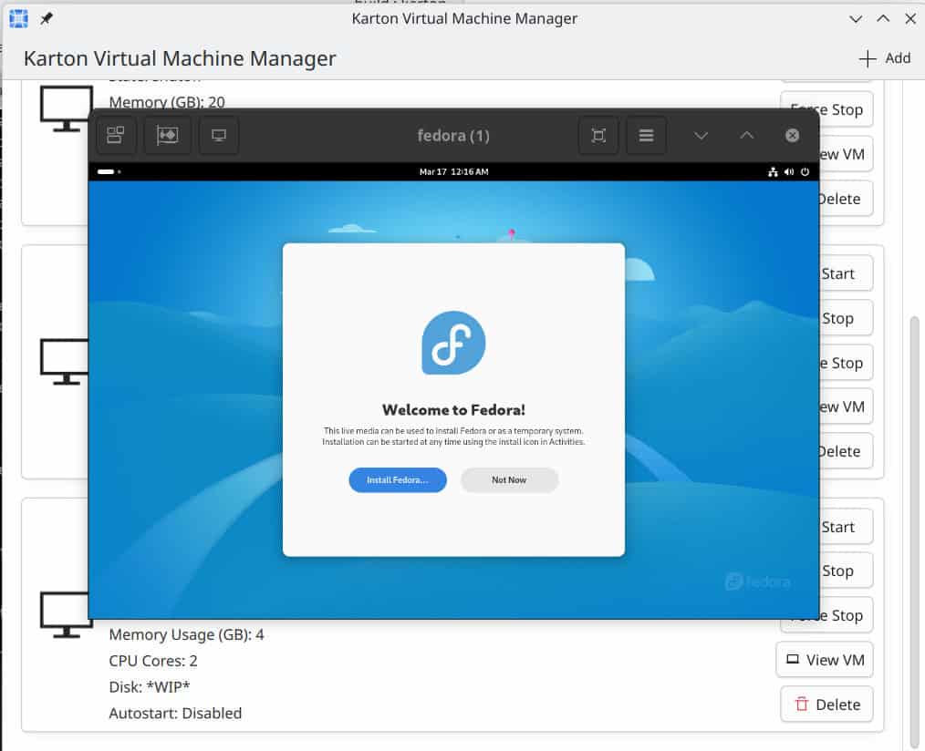 Karton KDE-native virtual machine manager