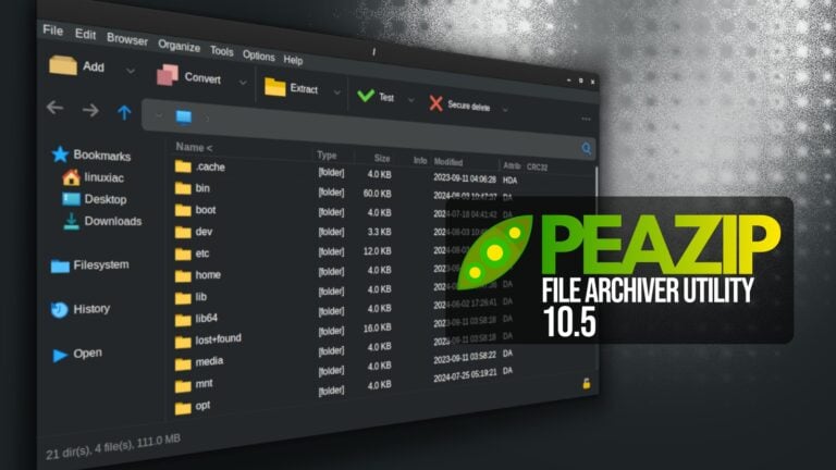 PeaZip 10.5 File Archiver Released with Faster Performance and New Features