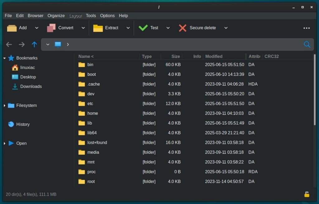 PeaZip 10.5 open-source file archiver.
