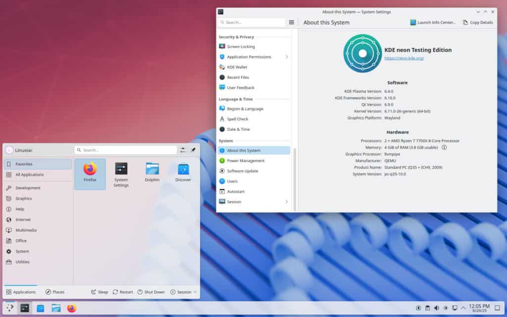 KDE Plasma 6.4 Desktop Environment