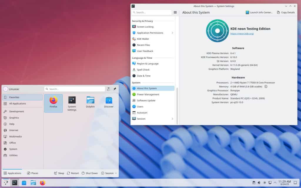 KDE Plasma 6.4.1 Desktop Environment