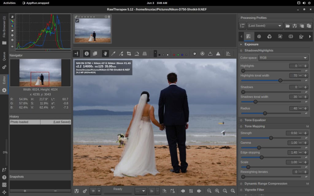 RawTherapee 5.12 - a raw image processing program.