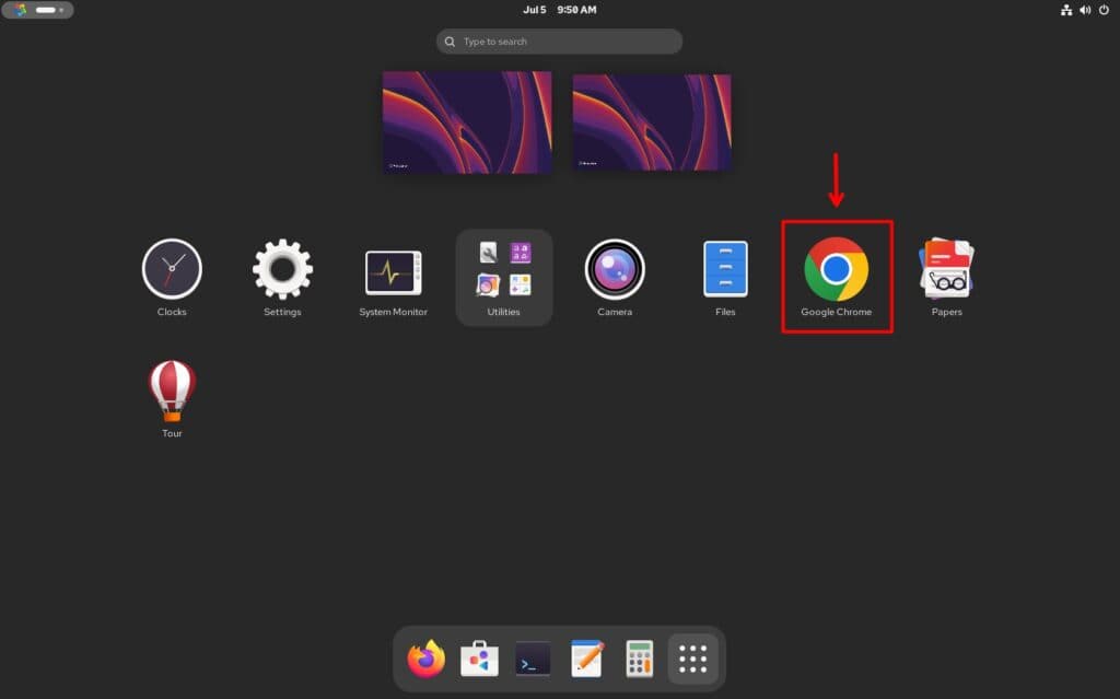 Missing Google Chrome icon fixed.