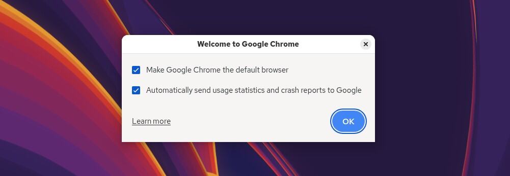 Set up Google Chrome's initial settings.