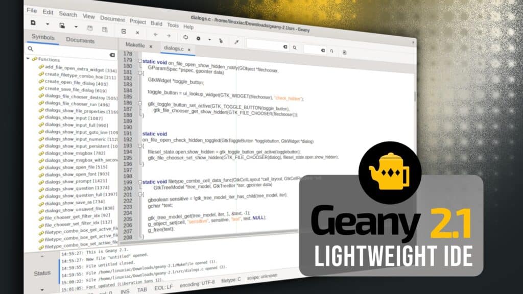 Geany 2.1 Lightweight IDE Brings Smoother UI