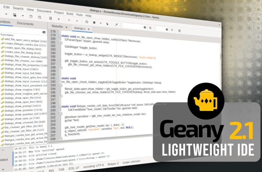 Geany 2.1 Lightweight IDE Brings Smoother UI