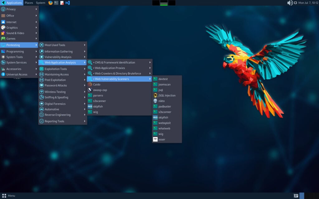Parrot OS 6.4 security-focused Linux distro.