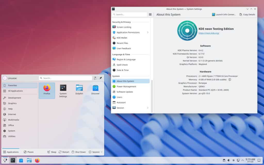 KDE Plasma 6.4.2 Desktop Environment