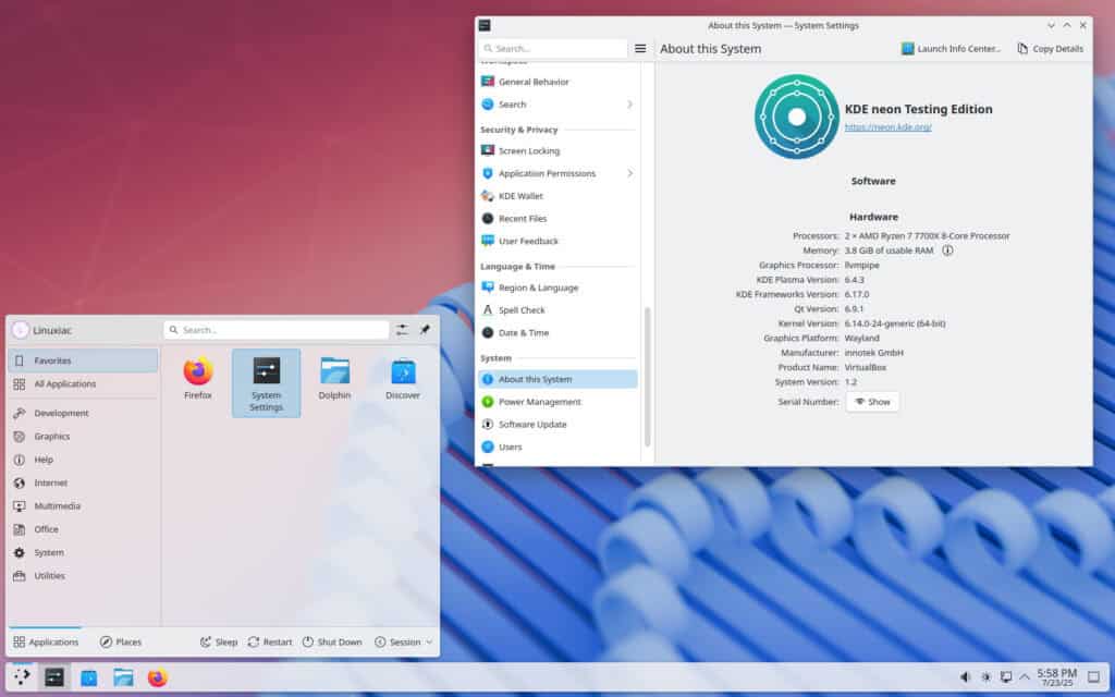 KDE Plasma 6.4.3 Desktop Environment