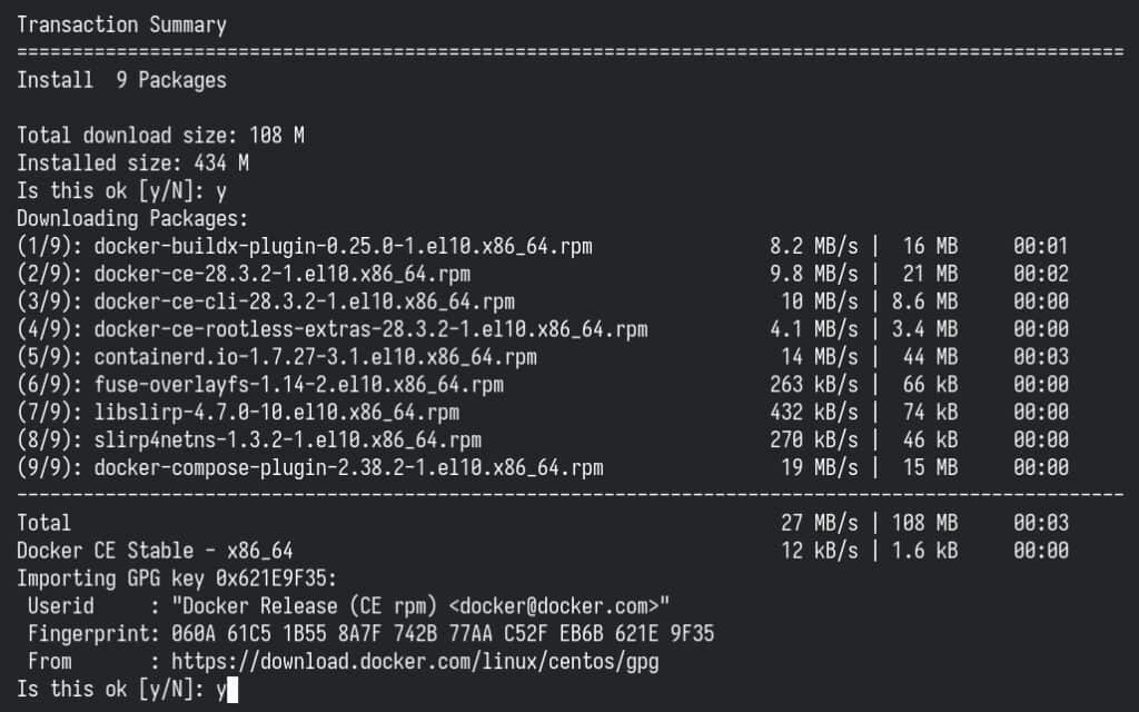 Importing the repo’s GPG key.