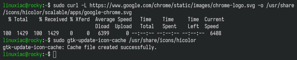 Fixing the missing Google Chrome icon.