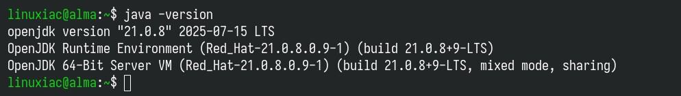 Verify the Java installation.
