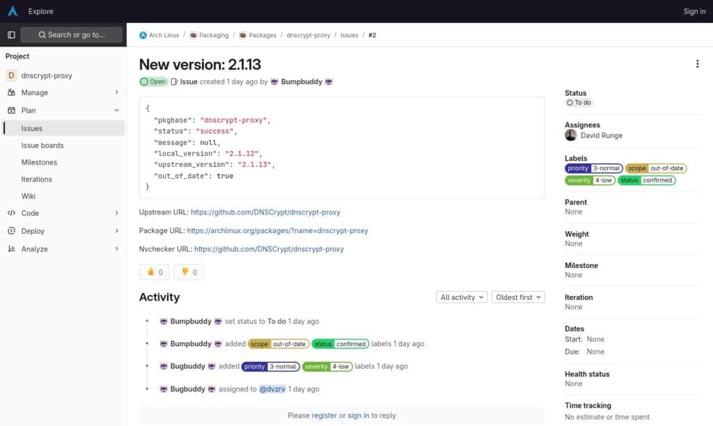 Інструмент Bumpbuddy в Arch може автоматично відстежувати випуски програмного забезпечення та позначати застарілі пакети.
