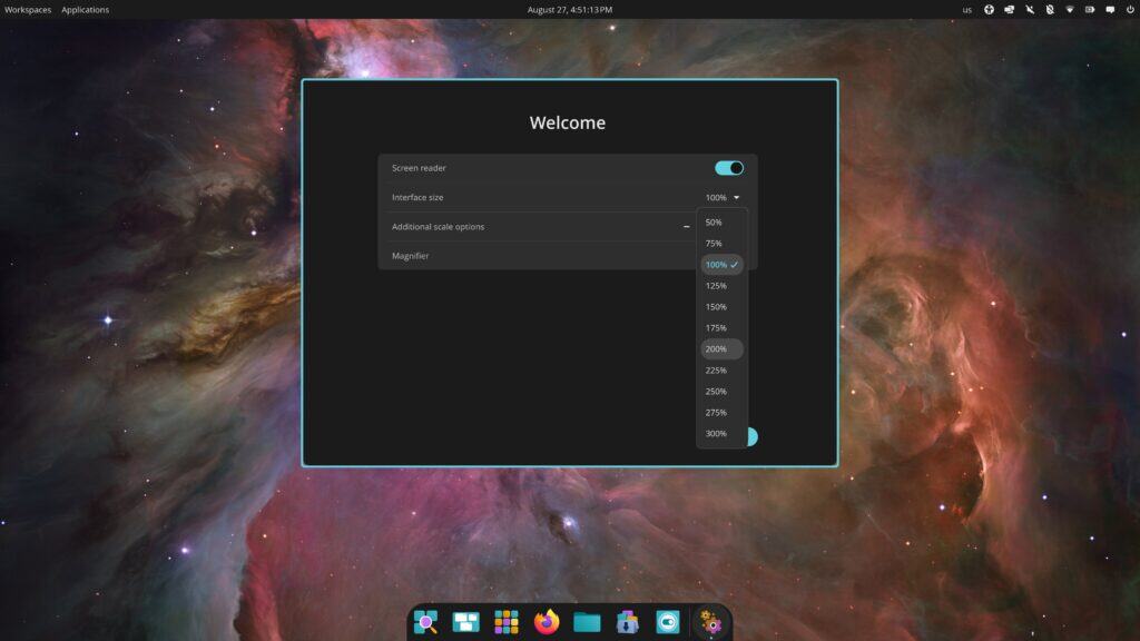 COSMIC Initial Setup - Accessibility Settings
