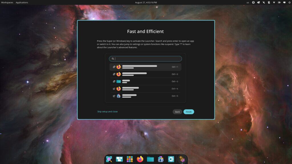 COSMIC Initial Setup - Launcher Settings
