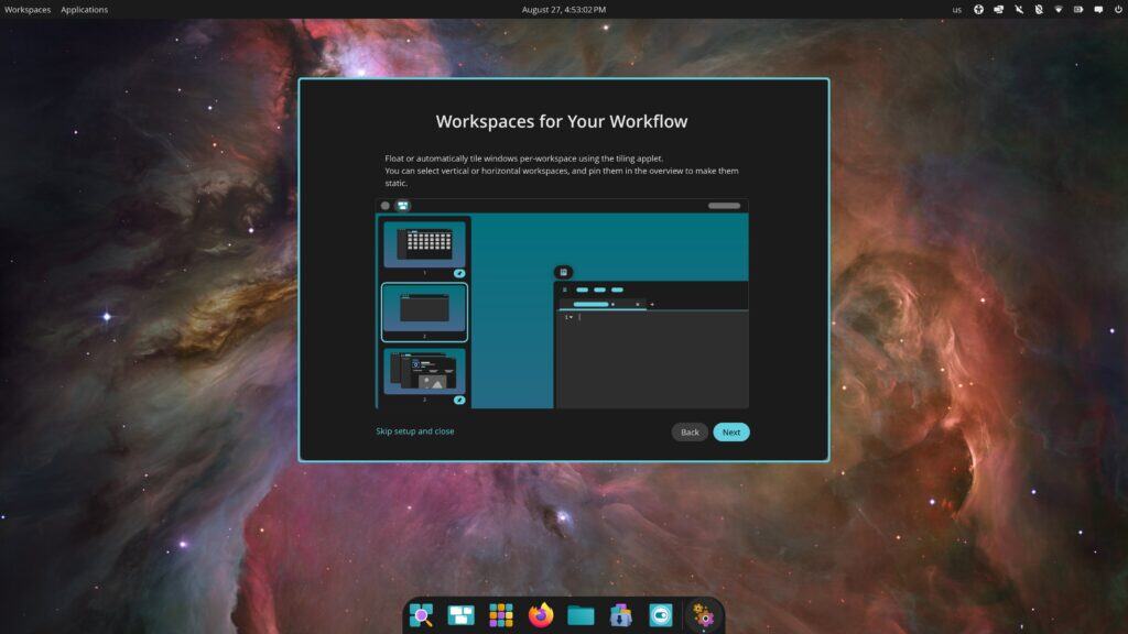 COSMIC Initial Setup - Workflow Settings