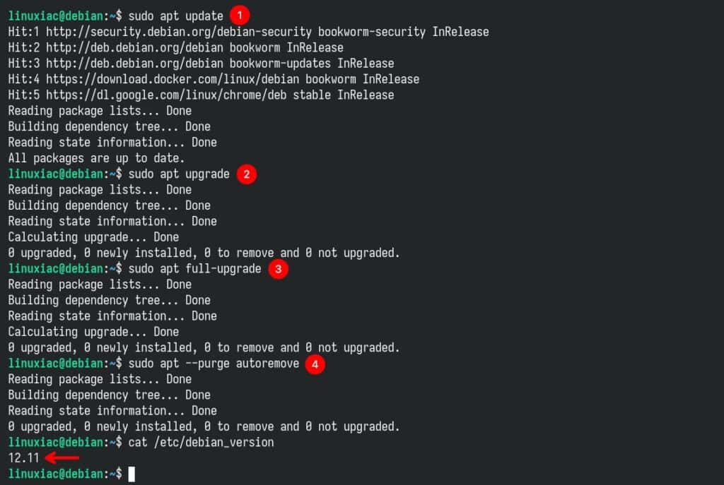 Ensure you have a fully updated Debian 12 system.