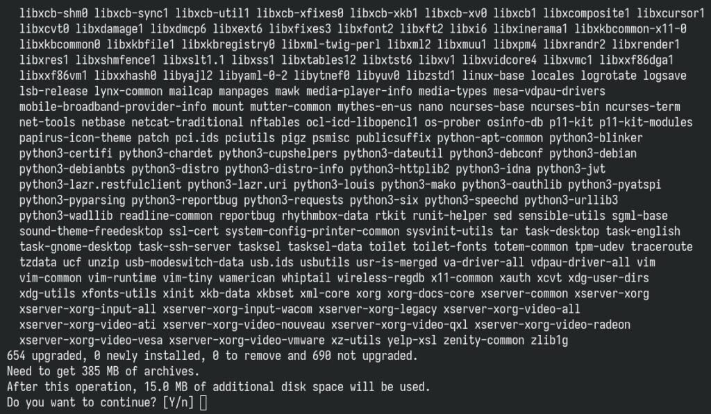 Debian 13 minimal upgrade.