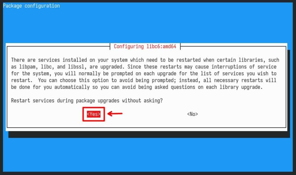 Accept services to be auto-restarted.