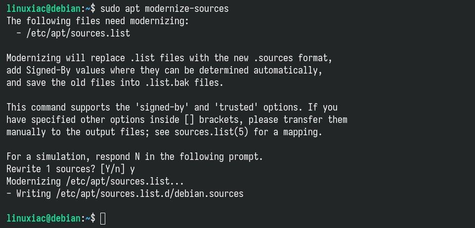 Modernizing APT's repo configuration files.