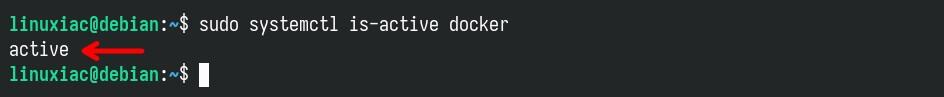 Check the status of the Docker service.