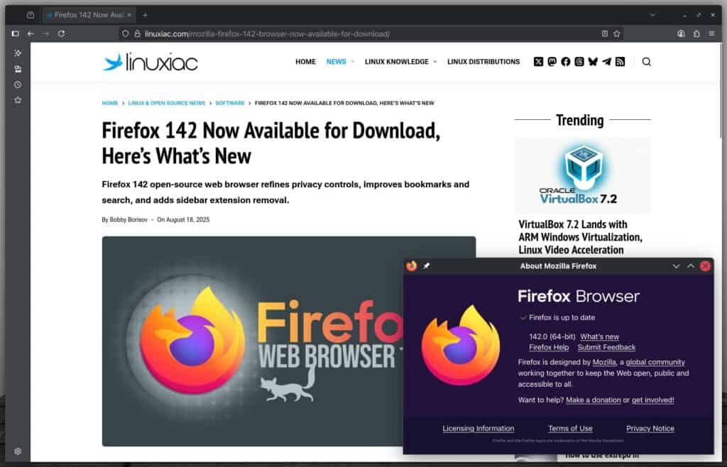 Mozilla Firefox 142 Web Browser