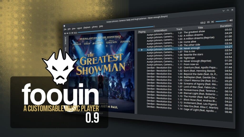 Fooyin 0.9 Music Player Arrives with Artwork Downloads, Synced Lyrics