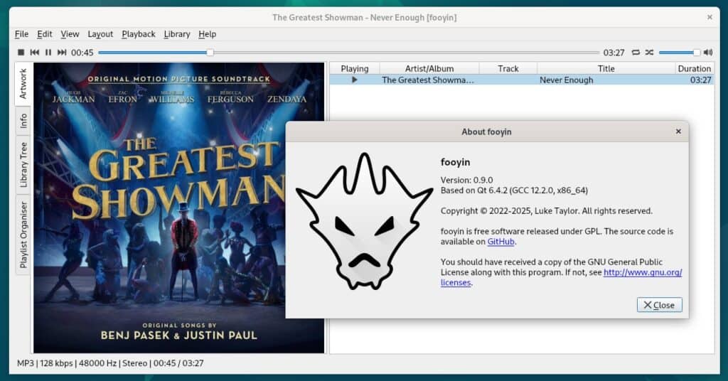 Fooyin 0.9 Linux Music Player