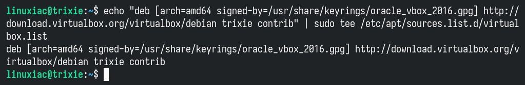 Add the VirtualBox repository.
