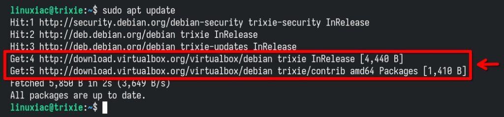 Updating the list of available packages.