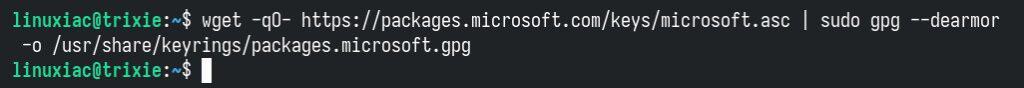 Import Microsoft’s repository GPG Key.