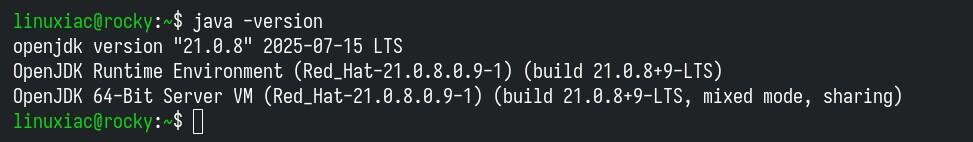 Verify the Java installation.