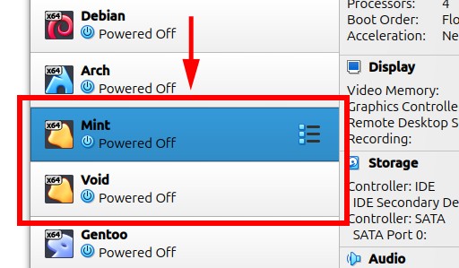 Confusingly similar icons in VirtualBox.