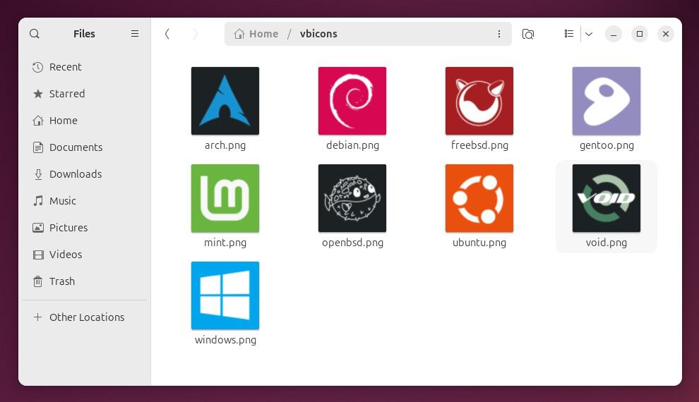 Custom icons prepared in advance for each guest VM.