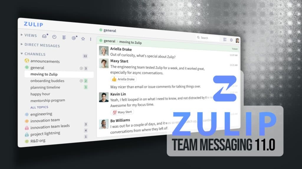 Zulip 11.0 Team Chat Brings Message Reminders, Channel Folders