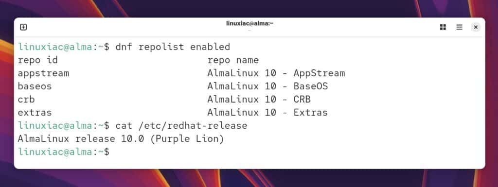 AlmaLinux CRB repo is now enabled by default.