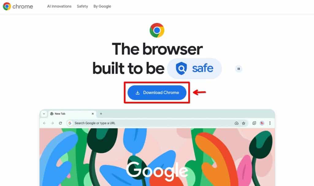 Download the Google Chrome Linux installation package.