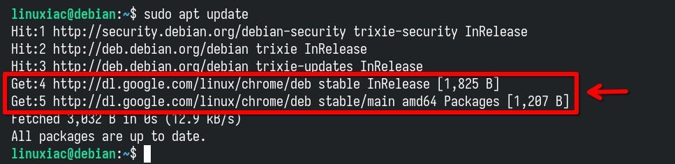 Updating the list of available packages.