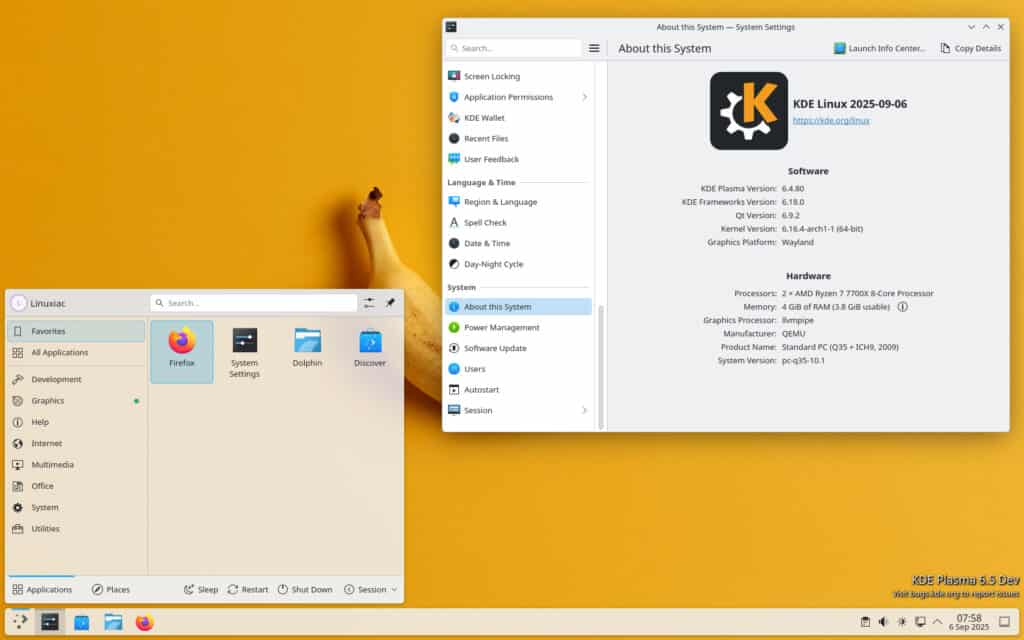 KDE Linux alpha release.